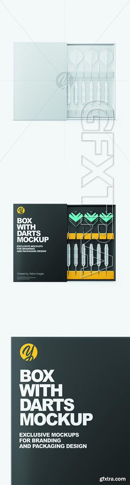 Paper Box with Matte Darts Mockup 68485