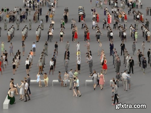 3D PEOPLE CROWDS- ULTIMATE SPEED SOLUTION VR / AR / low-poly 3d model