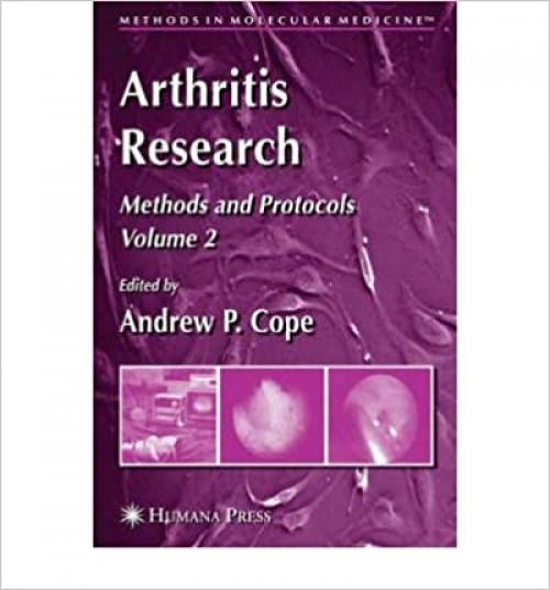  Arthritis Research. Volume 2: Methods and Protocols 