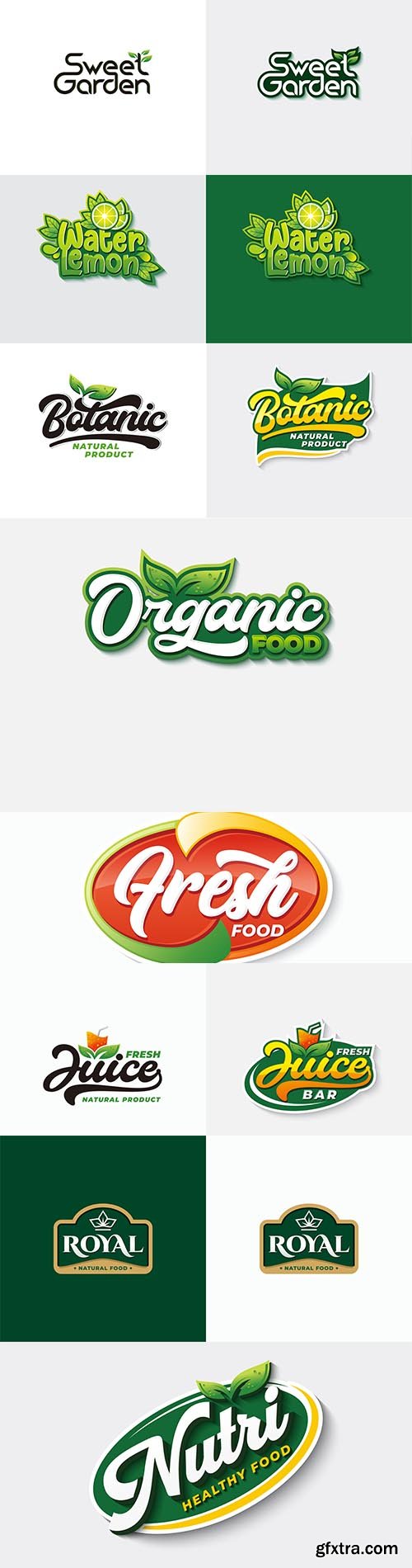 Organic food typography logo template