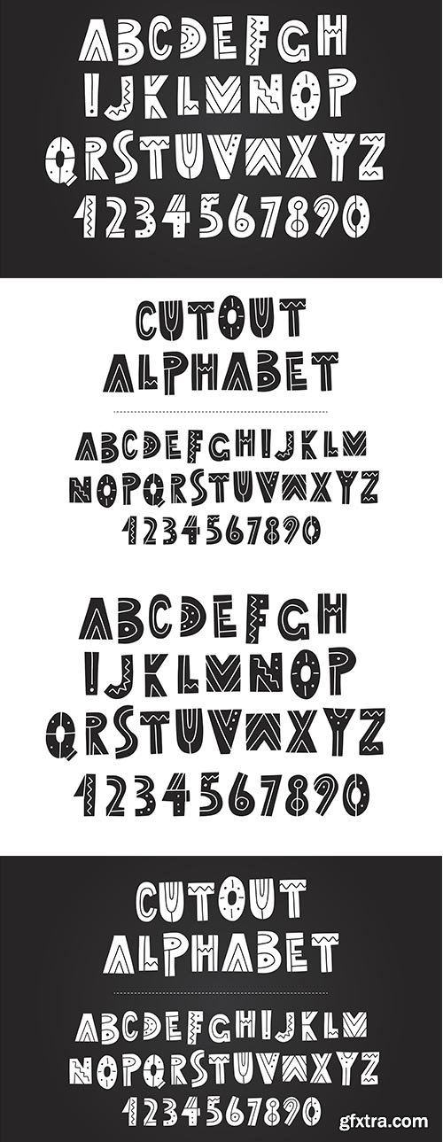 Hand-drawn alphabet letters and numbers