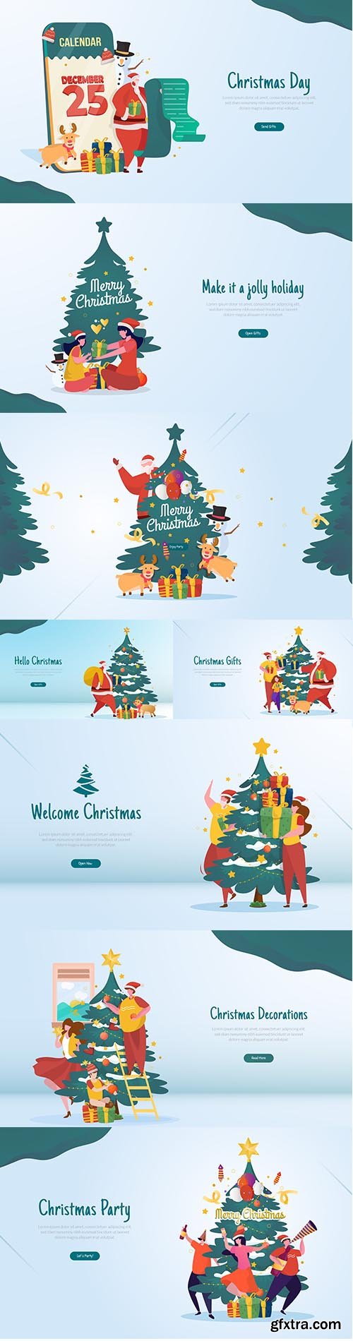 Flat illustration with christmas party celebration concept