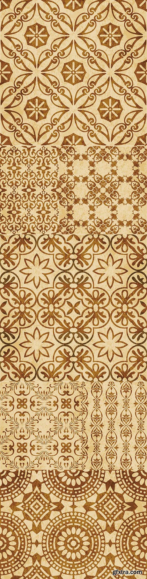 Retro brown textured background decorative elements
