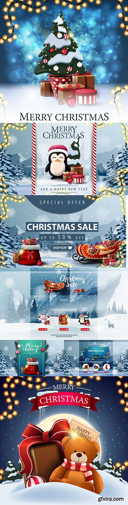 Special offer Christmas sale horizontal discount banner
