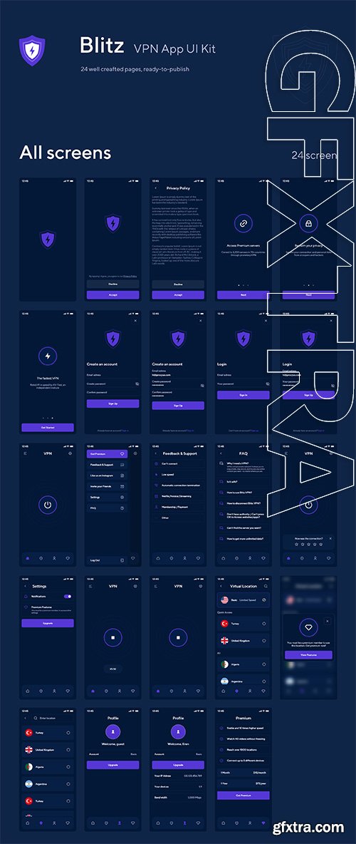 Blitz VPN App UI Kit