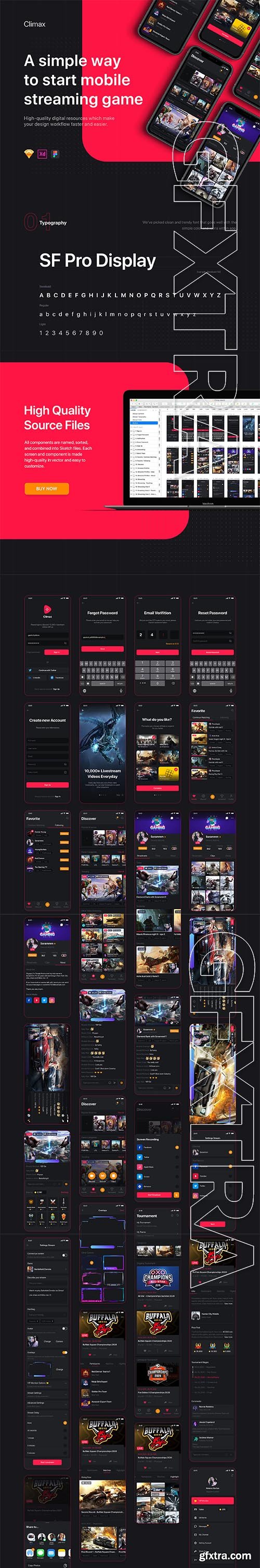 Climax - Live Game Streaming UI Kit