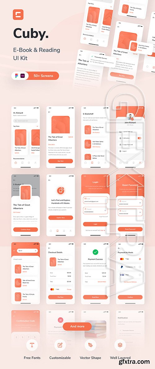 Cuby - E-Book Store & Reader App UI Kit