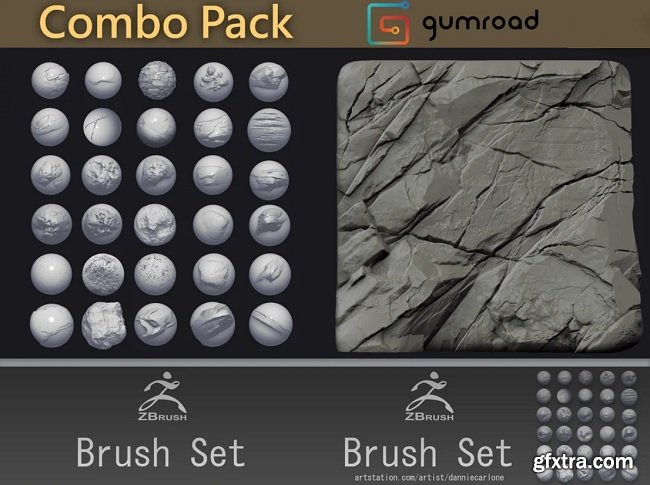 gumroad xmd zbrush substance 3d coat brush collection