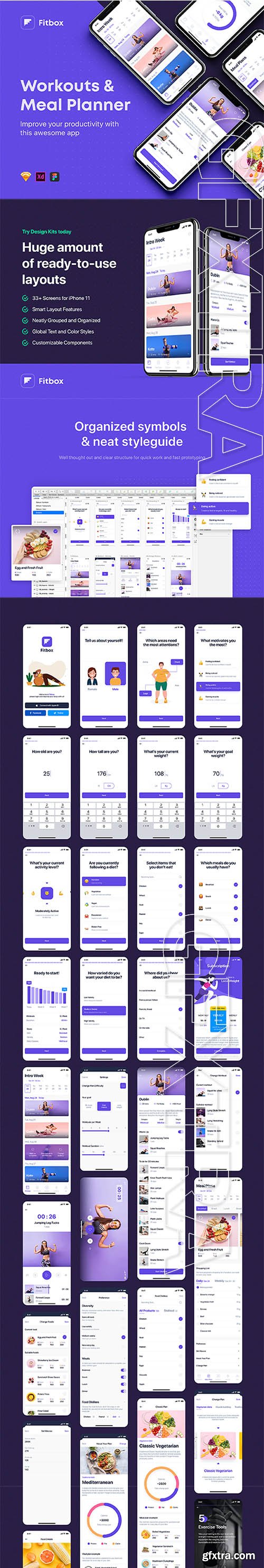 Fitbox - Workouts & Meal Planner UI Kit