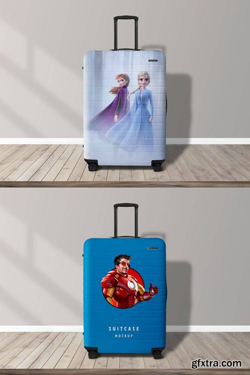 Travel Luggage Suitcase PSD Mockup