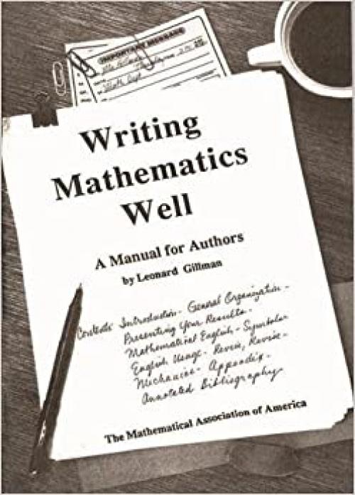  Writing Mathematics Well 