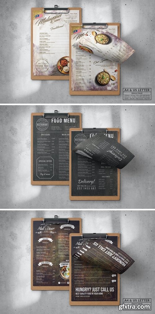 Vintage Food Menu - Single Page