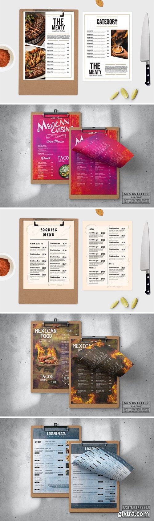 Vintage Food Menu - Single Page - A4 & US Letter