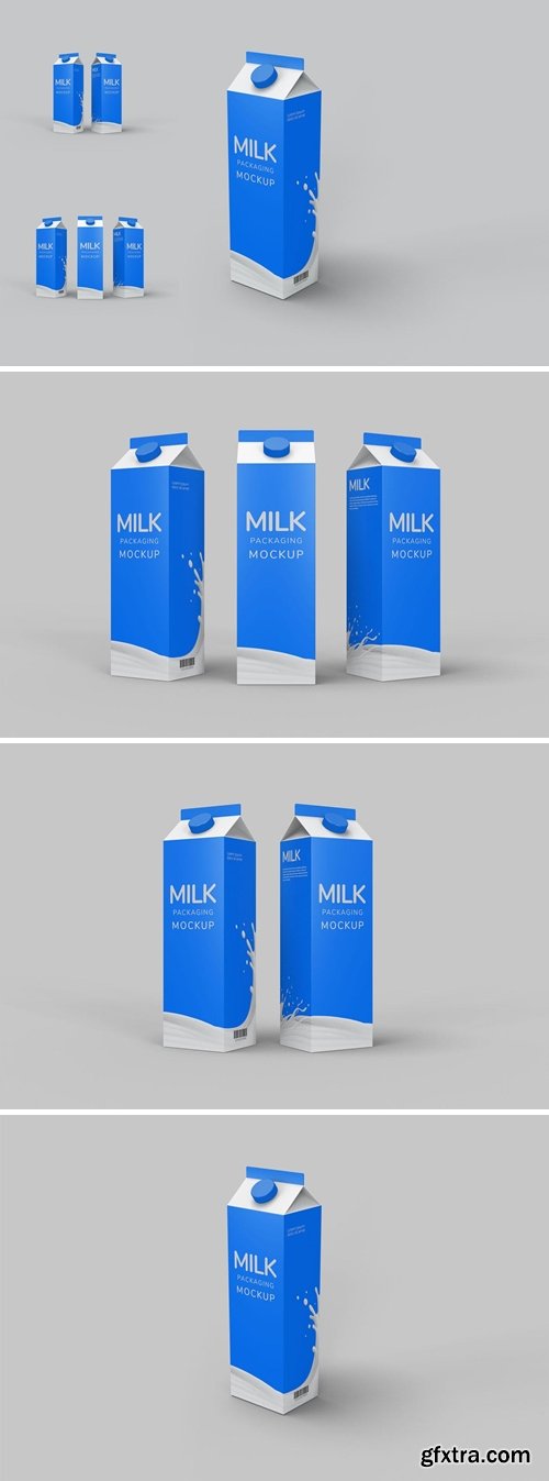 Milk Packaging Mockup Photoshop Template