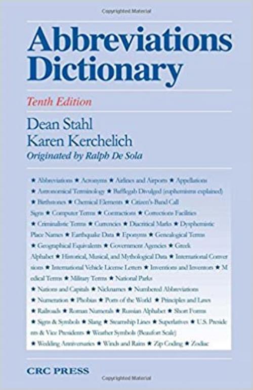  Abbreviations Dictionary, Tenth Edition 