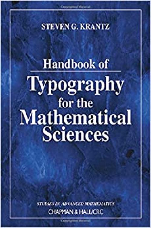  Handbook of Typography for Mathematical Sciences 