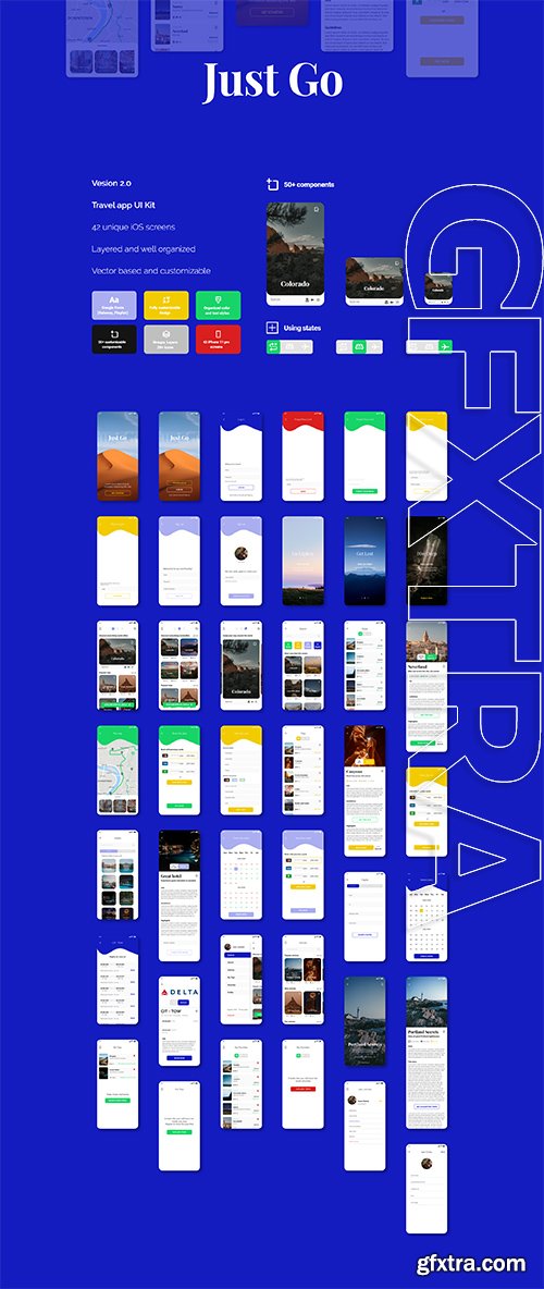 Just Go 2.0 travel app - UI Kit