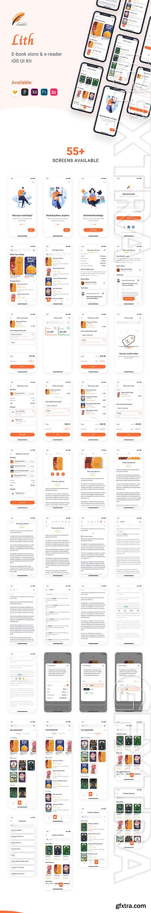 Lith - E-book store & E-reader App UI Kit