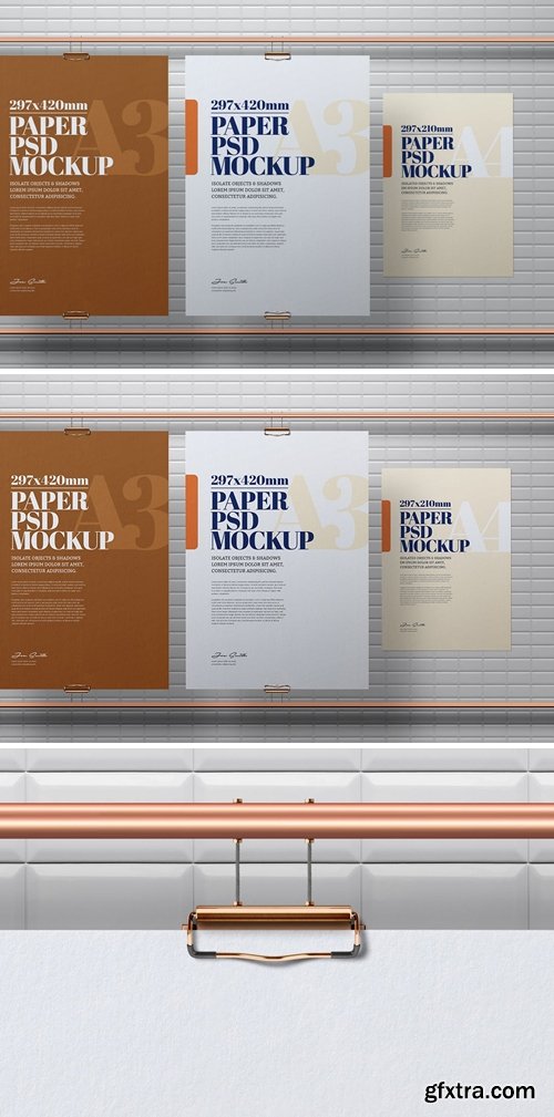 A3 A4 Flyer Poster Copper Pipe Mockup