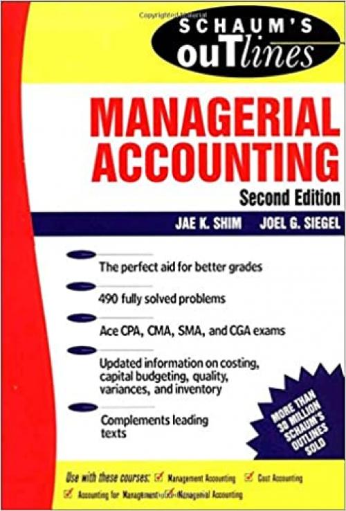  Schaum's Guideline of Managerial Accounting 