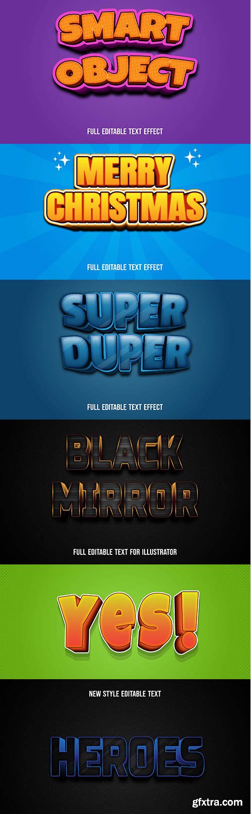 Text effect 3d template