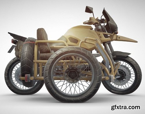 PUBG Motorcycle 3d Model