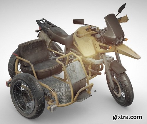 PUBG Motorcycle 3d Model