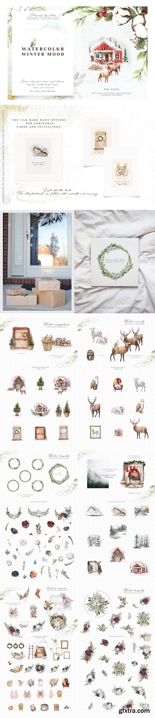 CreativeMarket - Watercolor Winter Mood 4283241