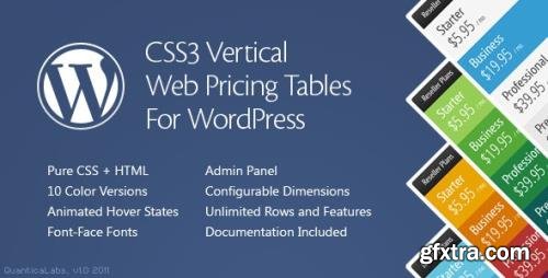 CodeCanyon - CSS3 Vertical Web Pricing Tables For WordPress v1.8 - 884301