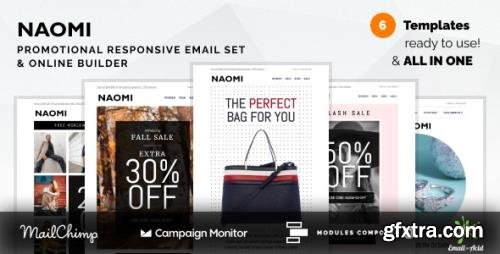 ThemeForest - Naomi v1.0.0 - Promotional Email Templates Set with Online Builder (Update: 20 November 20) - 29398203