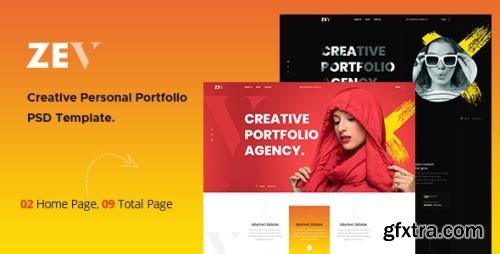 ThemeForest - Zev v1.0 - Creative Personal Portfolio PSD Template - 29300330