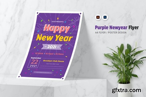 Purple New Year Flyer