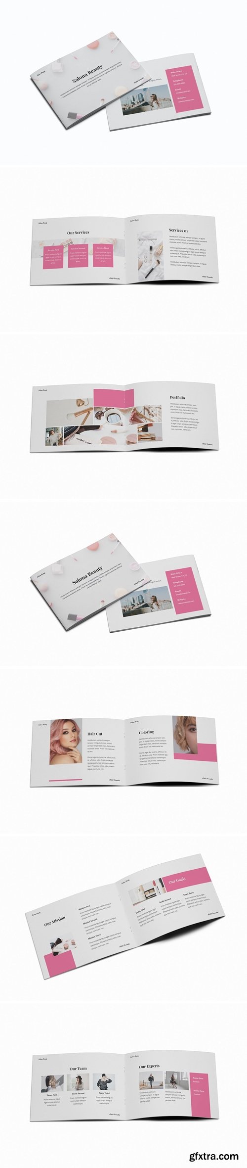 Beauty Salon A5 Brochure Template