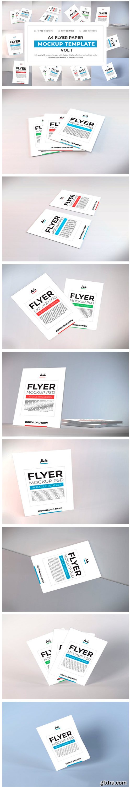 A4 Flyer Paper Mockup Bundle Vol 1 6714511