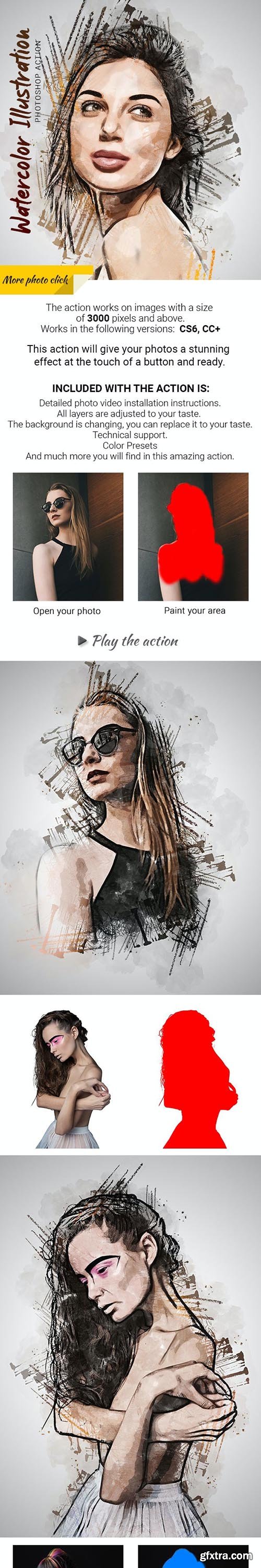 GraphicRiver - Watercolor Illustration Photoshop Action 28803661