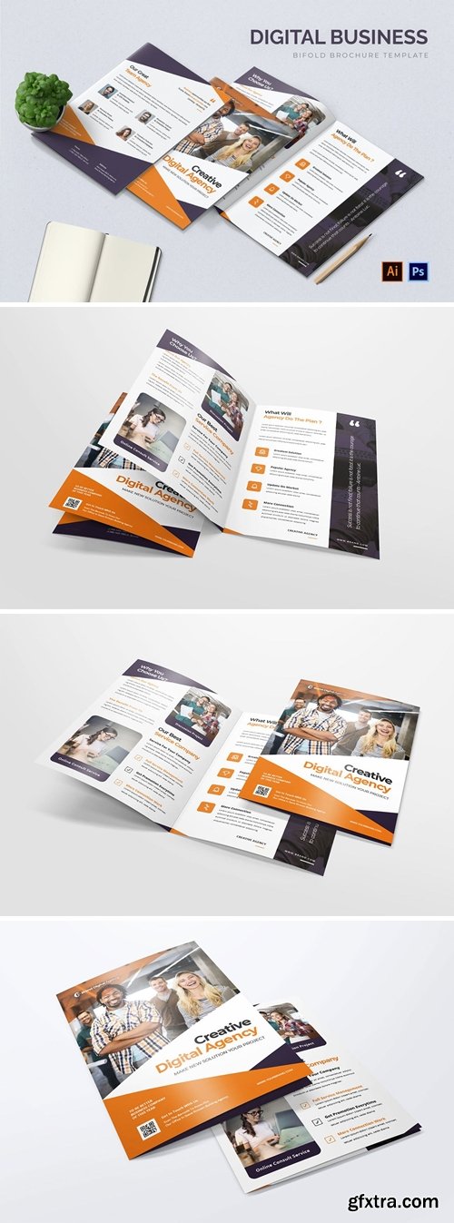 Digital Business Bifold Brochure