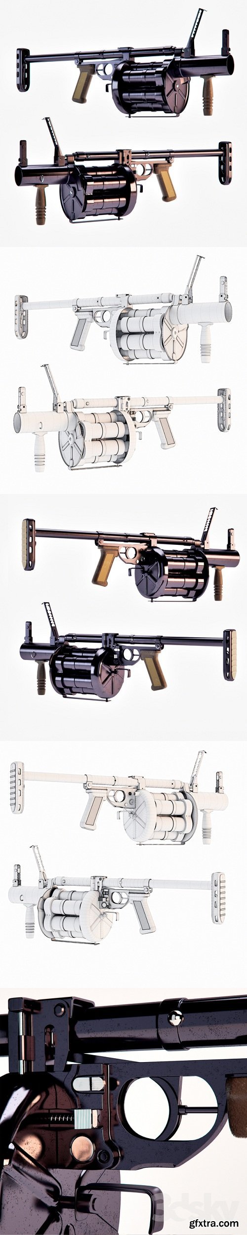 RG-6 Grenade Launcher 3d Model