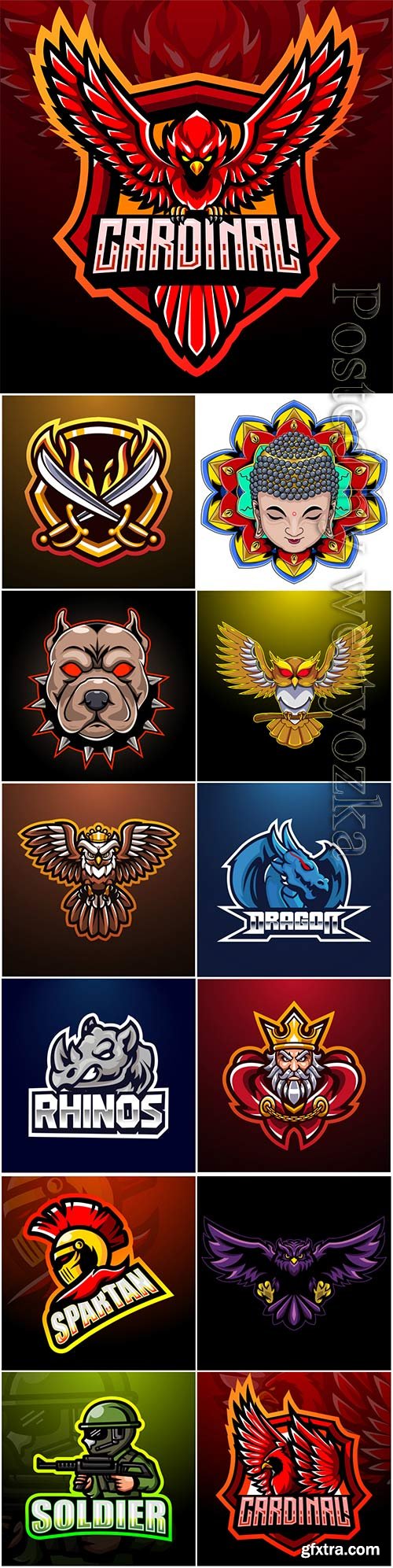 Mascot esport logo design premium vector vol 39