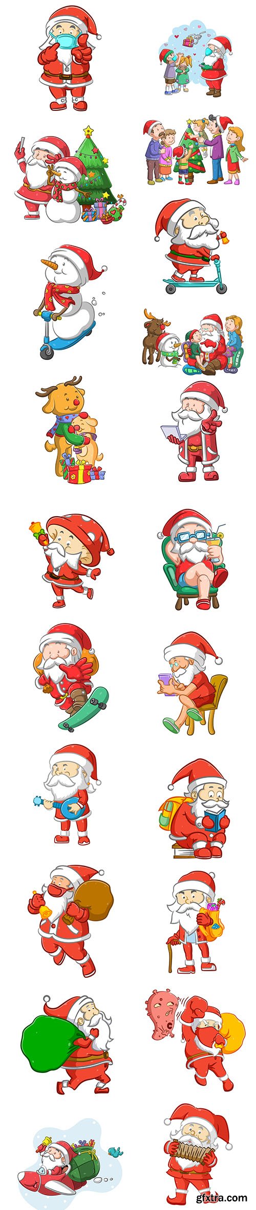 Santa Claus and Snowman illustrations