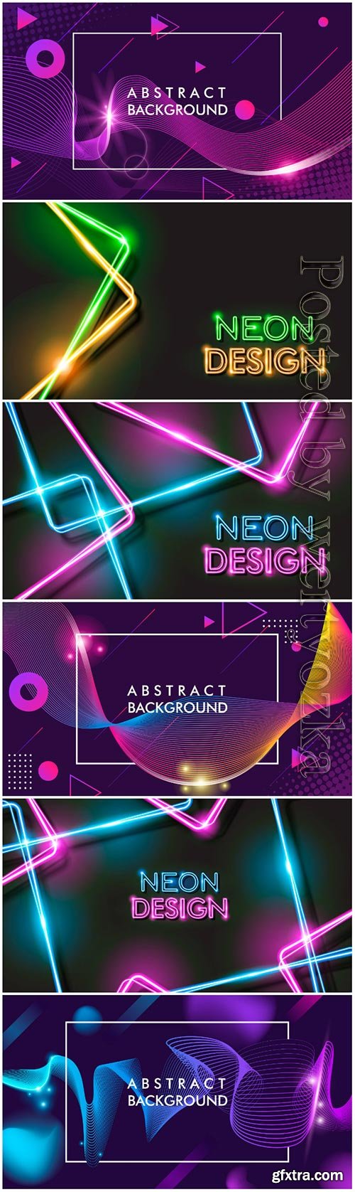 Abstract glowing neon black background design premium vector