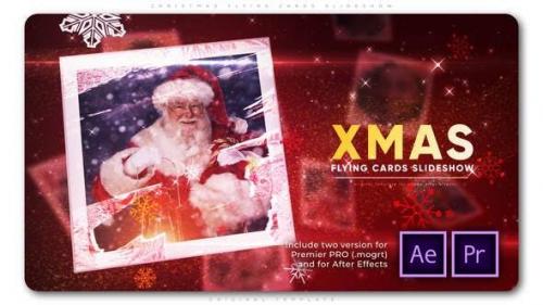 Videohive - Christmas Flying Cards Slideshow