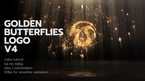 MotionArray - Golden Butterflies Logo V4 - 855432