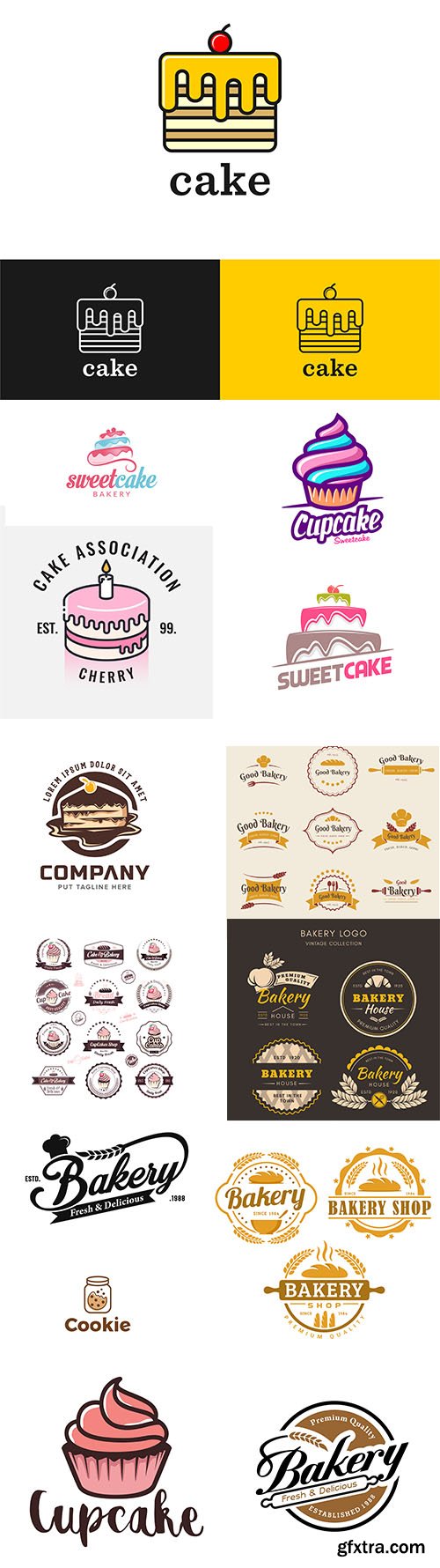 Bakery cake logo template collection vol 2