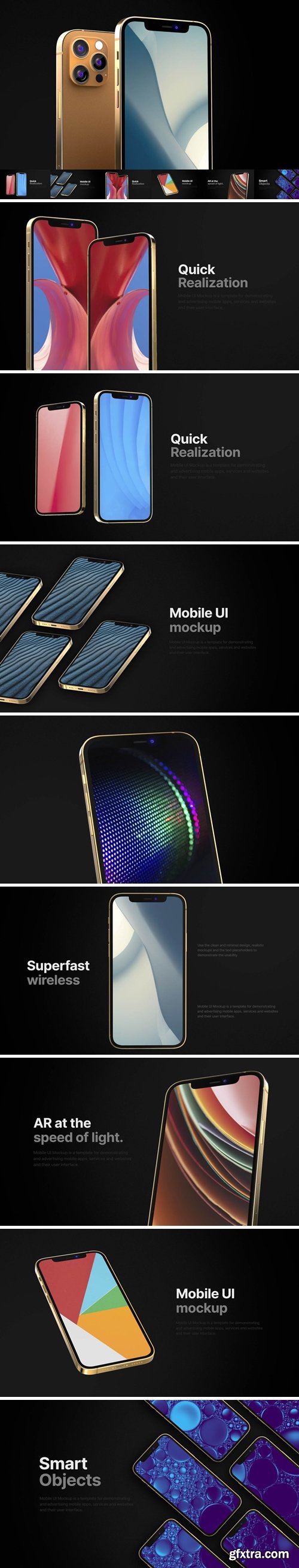 Golden Iphone 12 Mockups