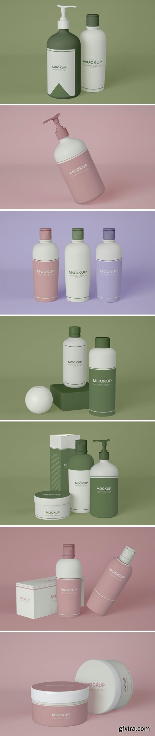 Cosmetics and Cosmetics Dispenser Mockup