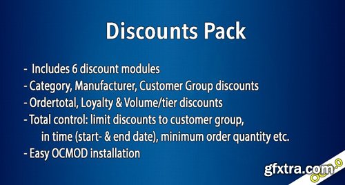 OC3 - Discounts Pack v1.5.1.5 - OpenCart Module