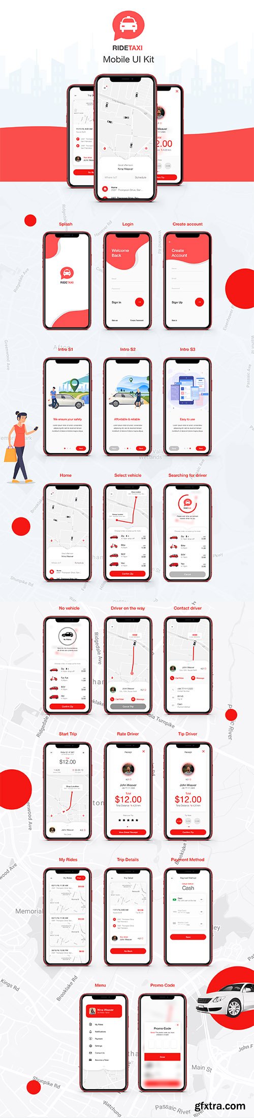 Ride Taxi App UI Kit