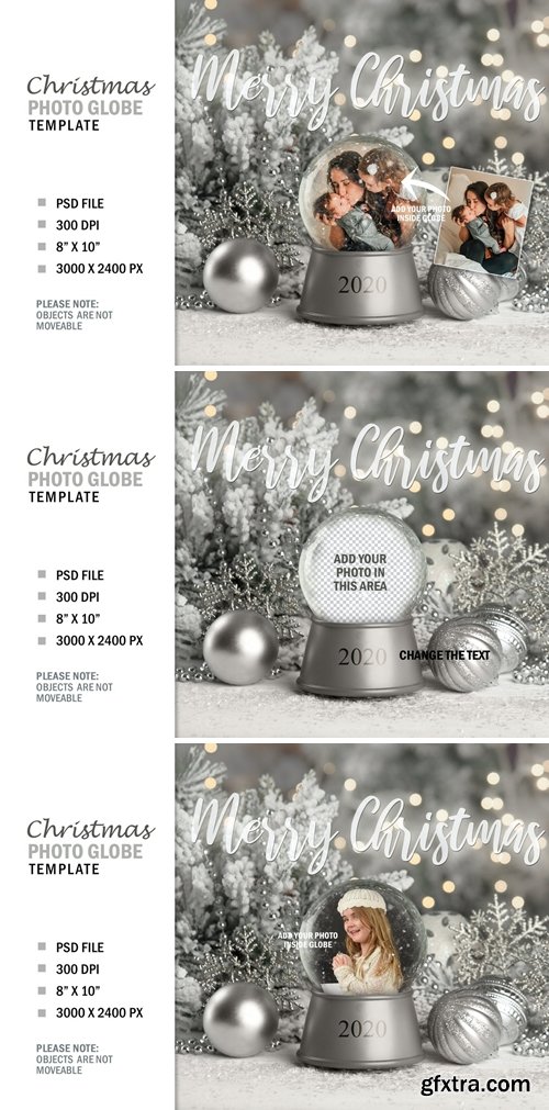 Christmas Winter Snow Globe Digital Photo Gift