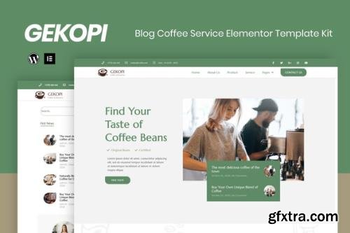 ThemeForest - Gekopi v1.0.0 - Coffee Shop Blog Elementor Template Kit - 29336184