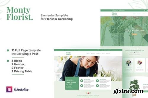 ThemeForest - Monty Florist v1.0.0 - Flower Boutique & Decoration Elementor Template Kit - 29407386